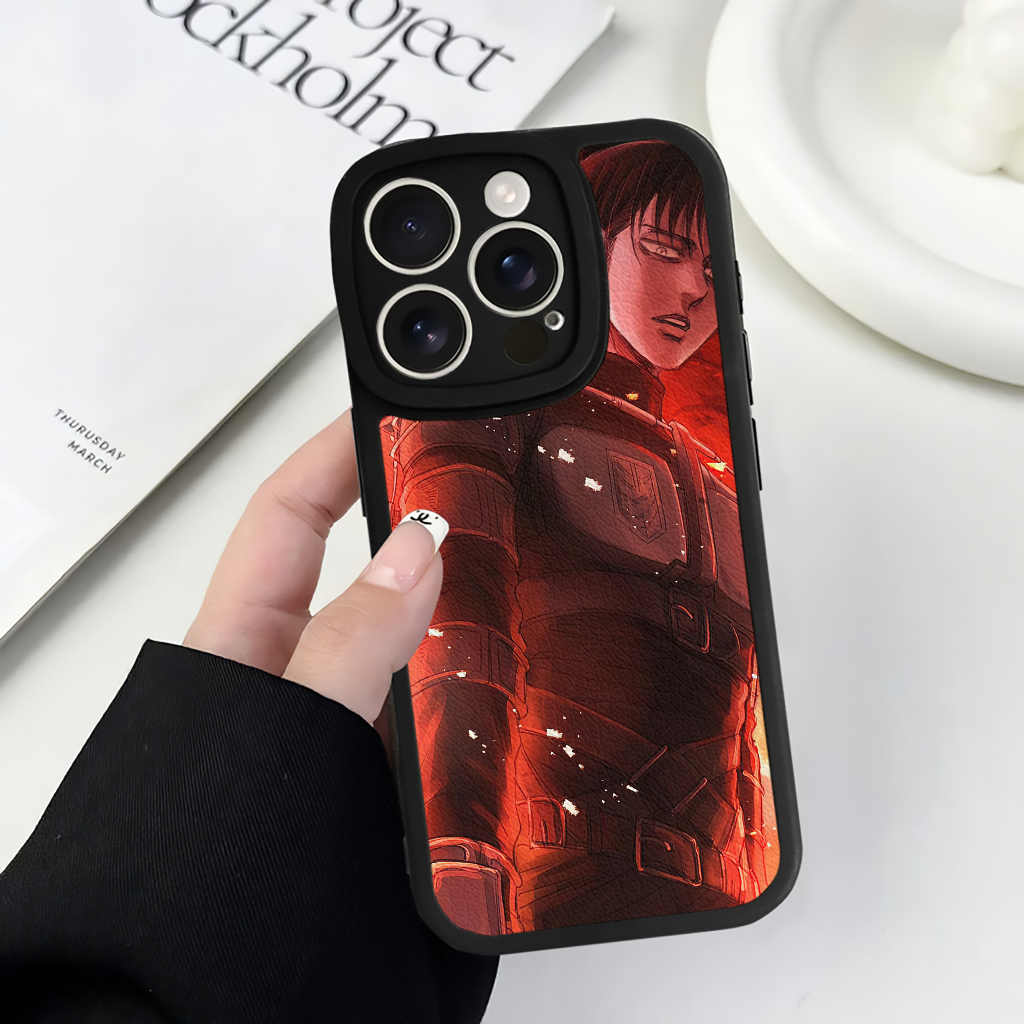 （画像用） 進撃の巨人 Attack on Titan 【iPhone 16シリーズ対応】シリコンスマホケース（レザー調） 材質：シリコン